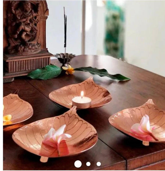 Brass Peepal Lead tealight holder (each pc)
