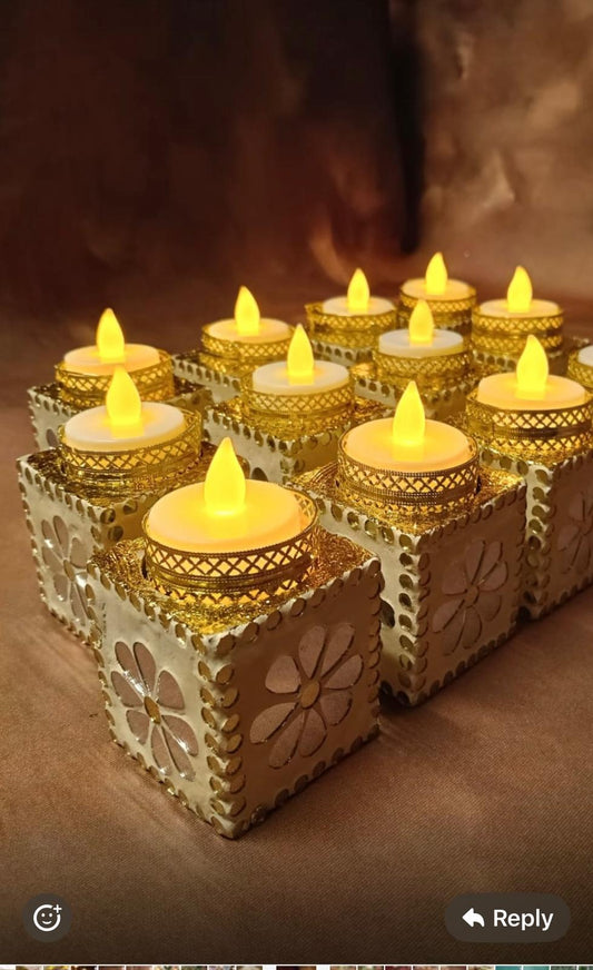 Cube Tealight - Golden color