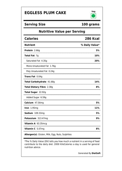 Mattanchere Spice Matured Plum Cake  (V) 850 gms