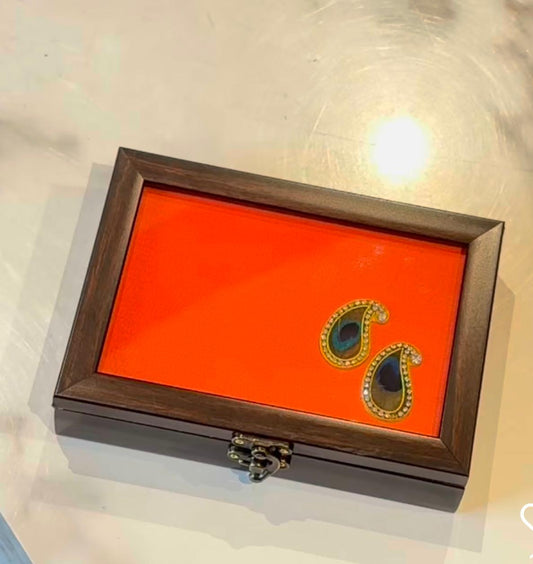Paisley box - Vibrant orange